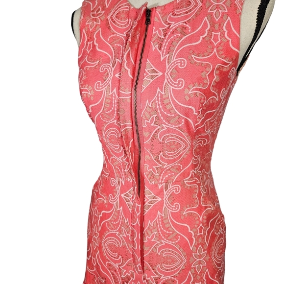 BCBG MaxAzria "Chrystal" Flounce Hem Lace Dress, Pink Coral, Size 0, NWOT - Picture 12 of 16